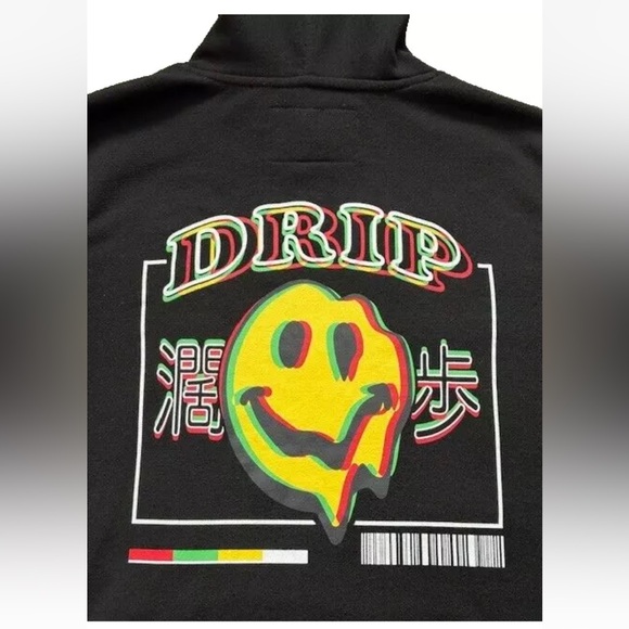 Trademark Brooklyn Cloth Graphic Hoodie Sweatshirt Smile Drip Logo Small Black - Picture 3 of 9